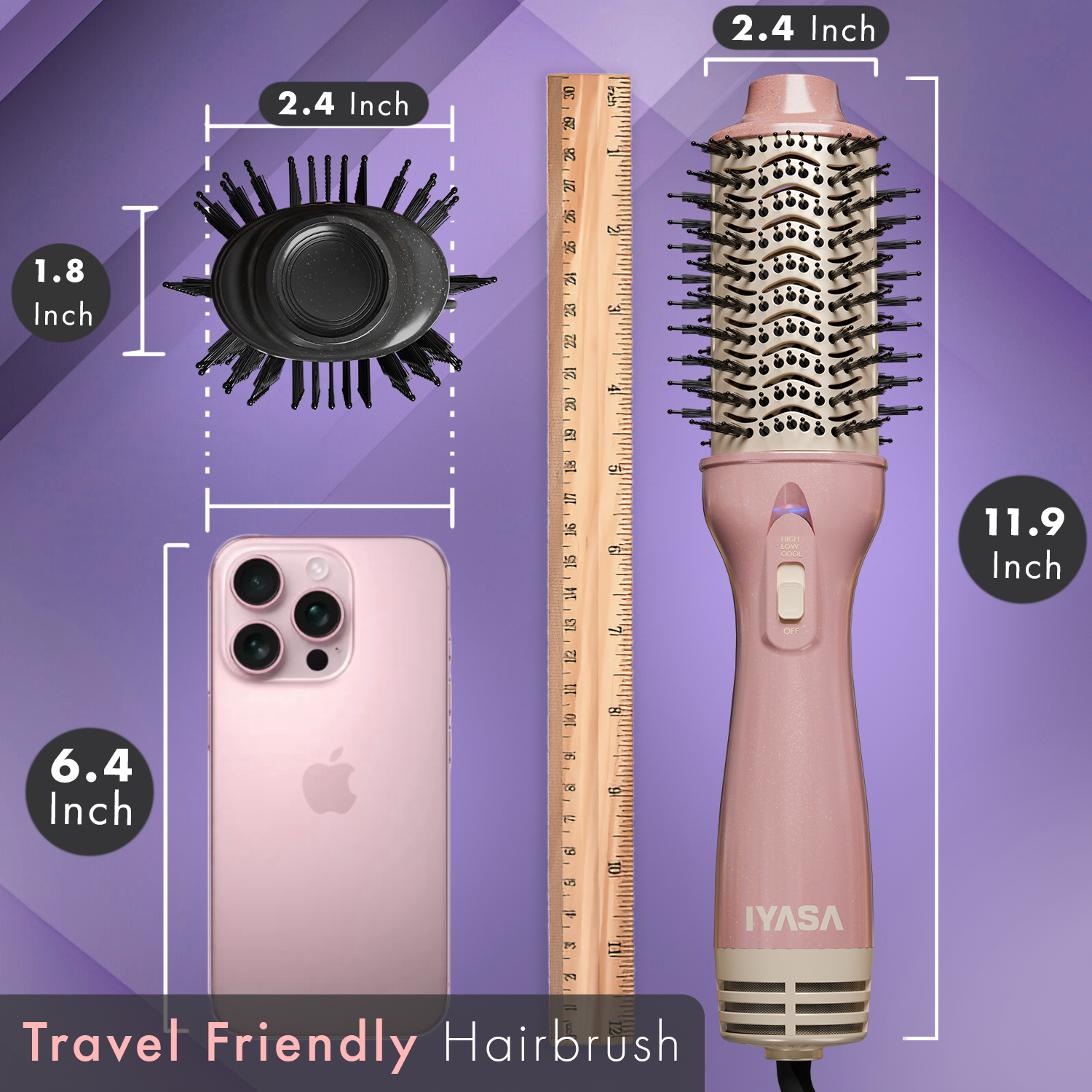 Blowout Hot Air Hair Dryer Brush - Rose & Gold