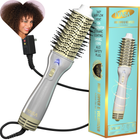 Blowout Hot Air Hair Dryer Brush - White & Gold