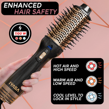 Blowout Hot Air Hair Dryer Brush/Case Combo - Black & Gold